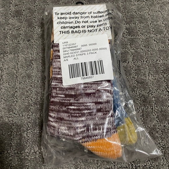 Urban Outfitters Marled Stripe Sock 3-Pack NWT - Picture 4 of 6